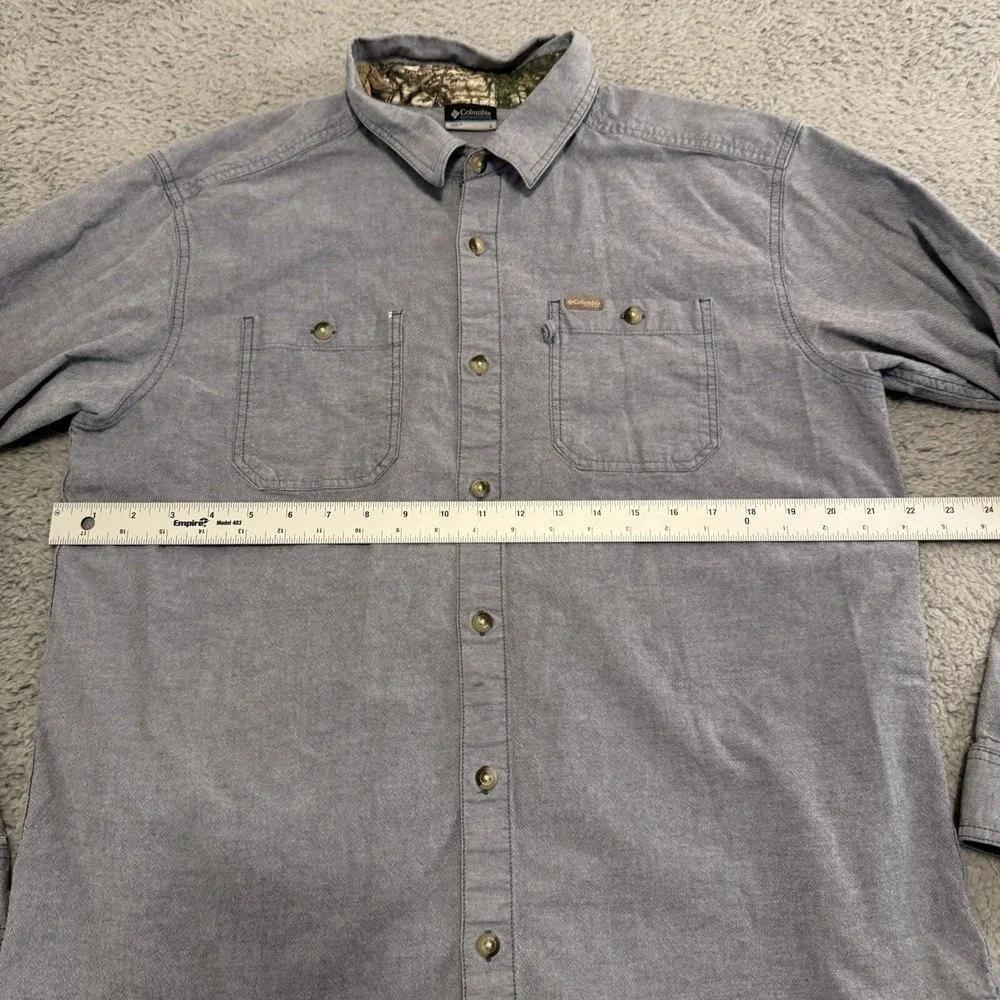 Columbia Performance Hunting Gear Men's Button Up Shirt Size‎ Large Blue
